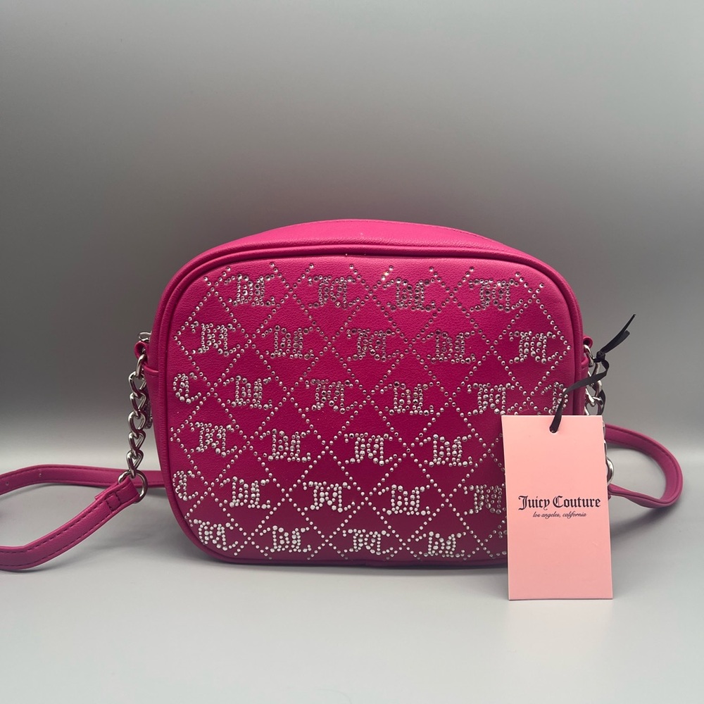 Juicy couture crystal crush camera crossbody purse